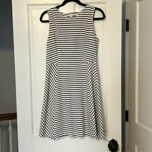 Black and white striped dress
